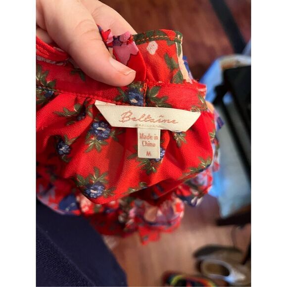 NWOT. Beltaine Womens Patterned Peasant Dress size M - Picture 9 of 10